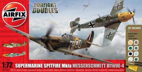 Spitfire MkIa and Messerschmitt Bf109E-4 Dogfight Doubles Gift Set 1:72