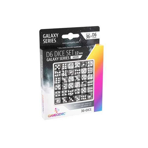 Galaxy Series - Moon - D6 Dice Set 12 mm (36 pcs) Black