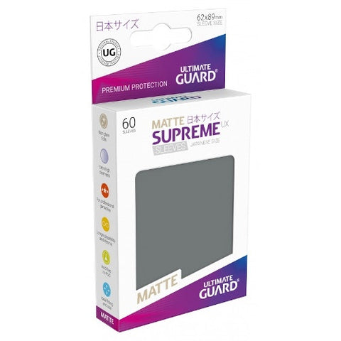 Japanese Supreme Matte UX Sleeves 60 Pack - Dark Grey