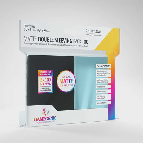 Matte Double Sleeving Pack 100 - Clear & Black (2 x 100ct.)