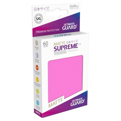 Japanese Supreme Matte UX Sleeves 60 Pack - Pink